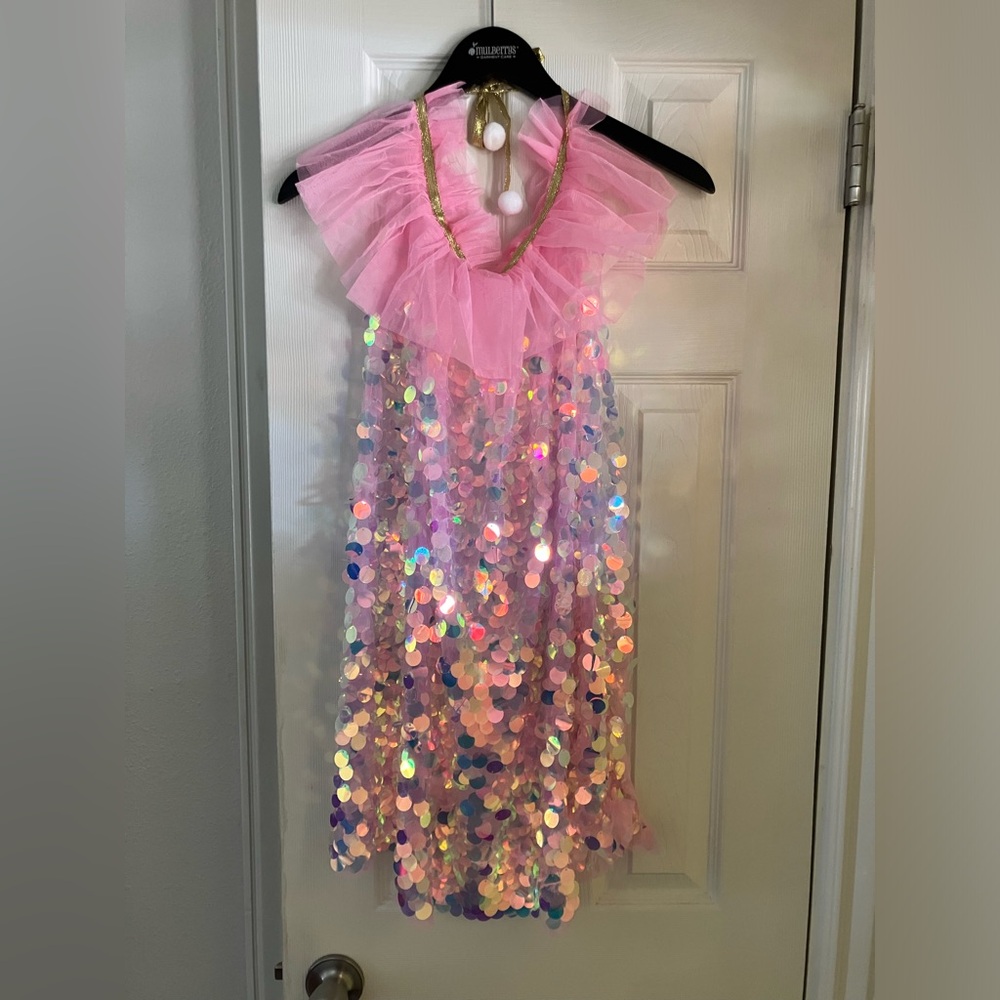 Sparkle sequins pink cape for kids costume fairy wizard